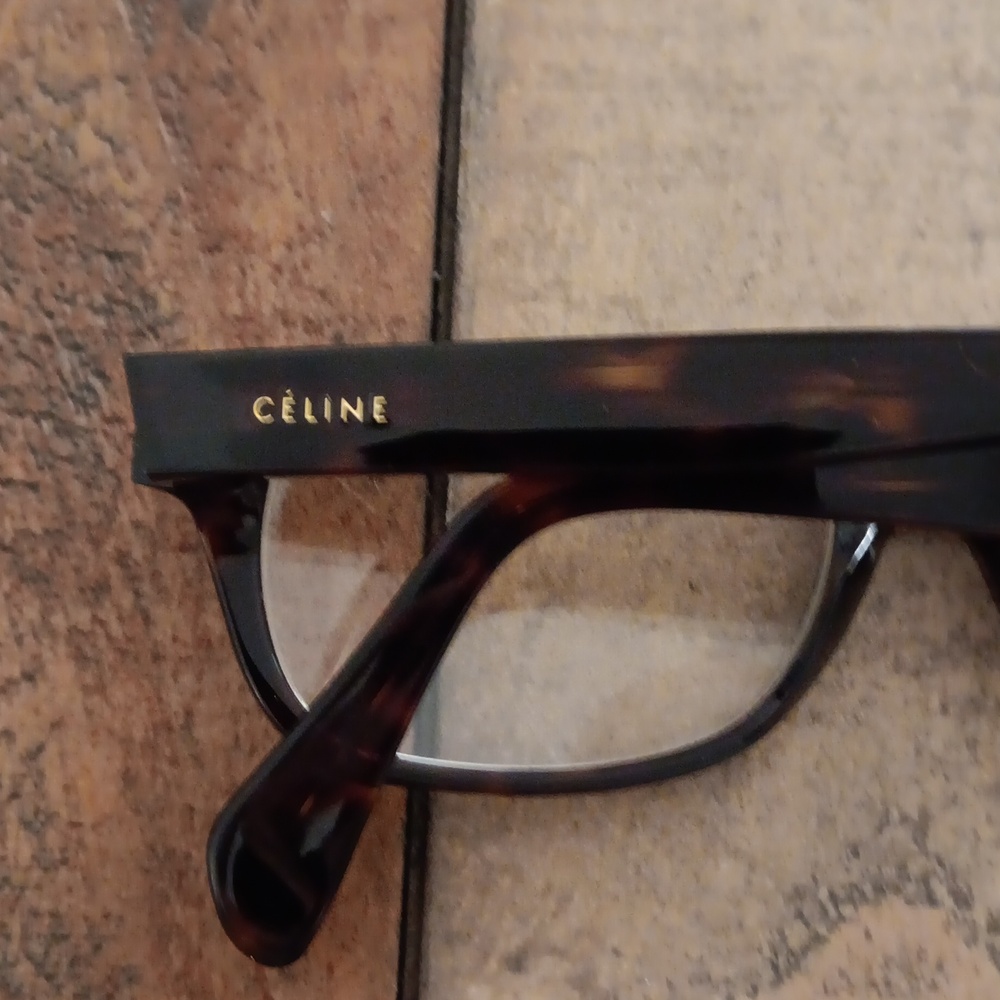 Celine Black Tortoiseshell Rectangular Glasses - Picture 5 of 5